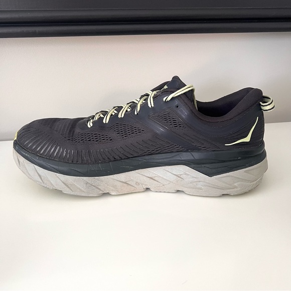 Hoka One One Sneakers Mens 12 Bondi 7 1110530 BGBT Black Running Gym Shoes - Picture 3 of 9
